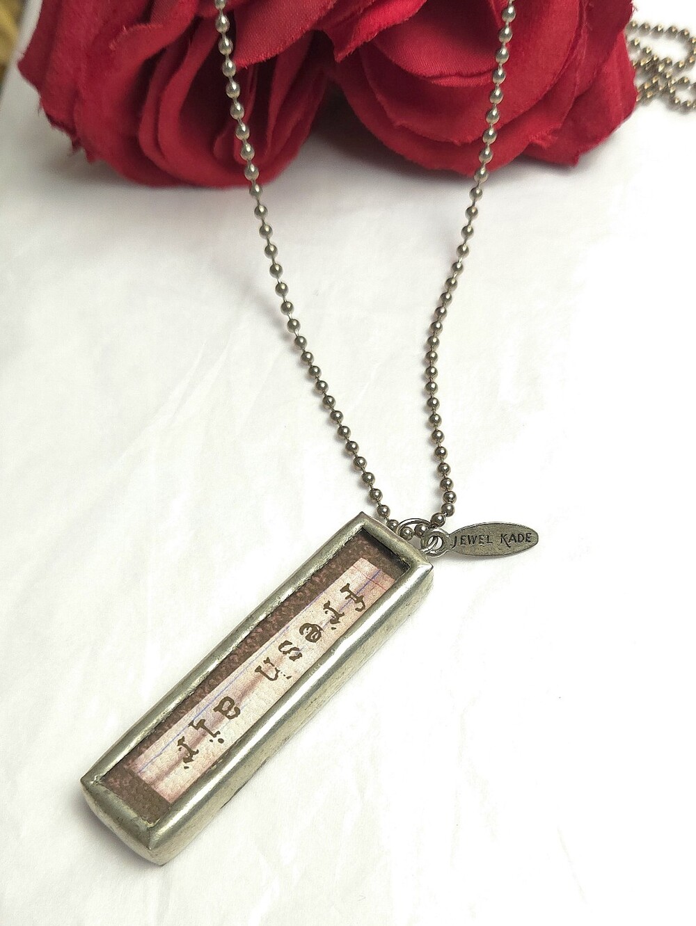 Jewel Kade JK Just Breathe Fresh Air Pendant Necklace Word Saying Necklace